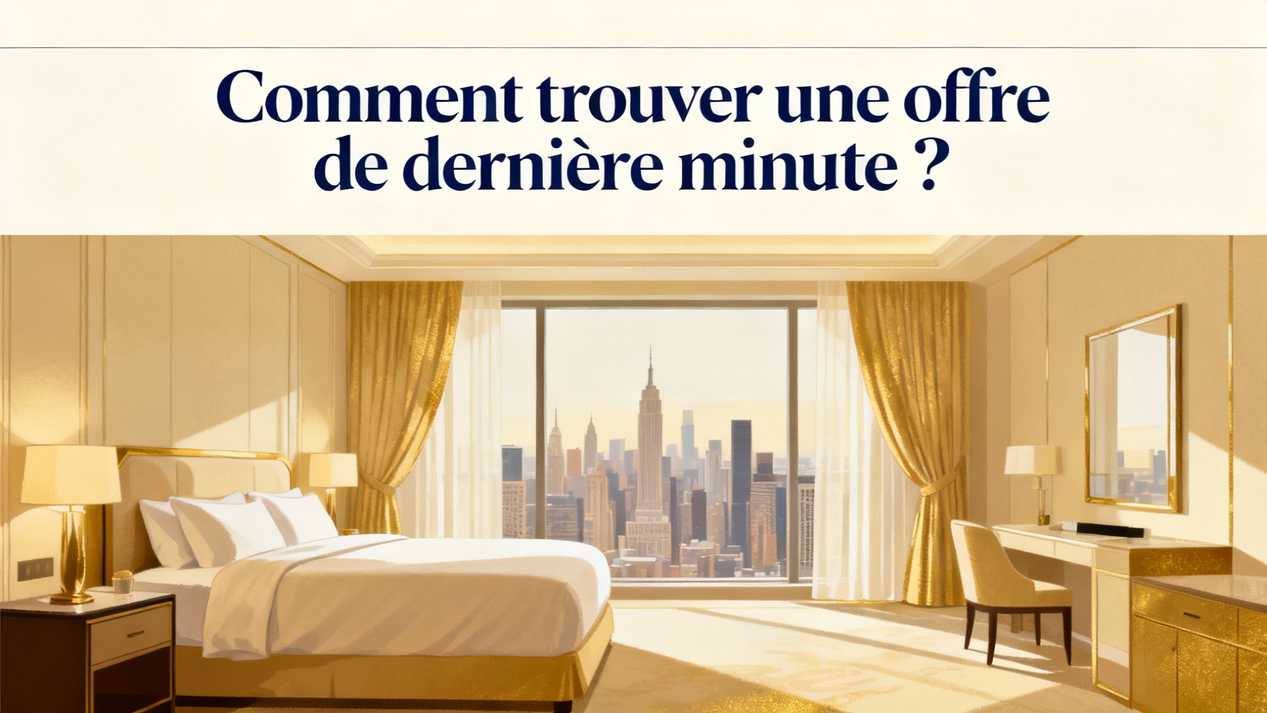 Les meilleures offres de dernière minute pour hôtels de luxe 1 Comment trouver une offre de dernière minute ?