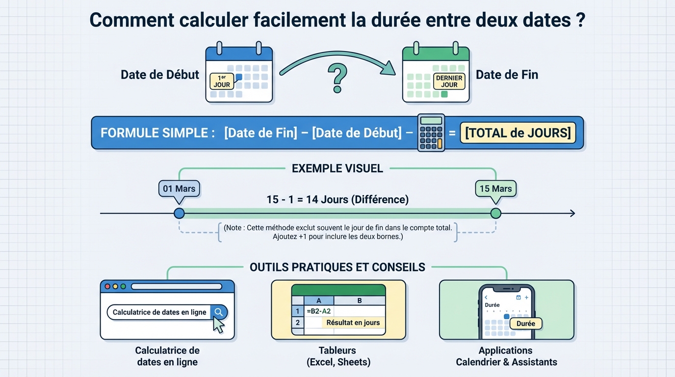 Calculez le nombre de jours entre deux dates facilement 1 Exemples pratiques de calcul