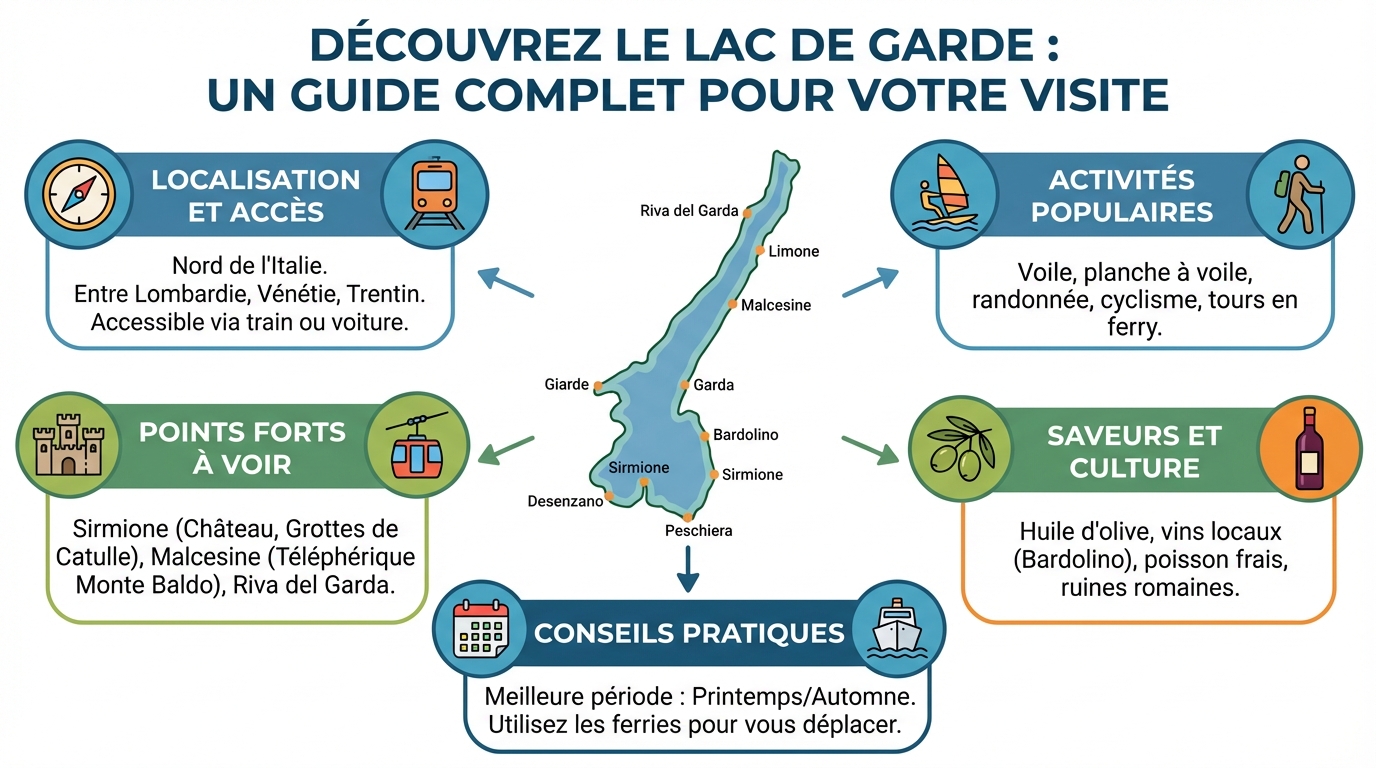 Découvrez le lac de garde : un guide complet pour votre visite 1 Les villes à visiter autour du lac