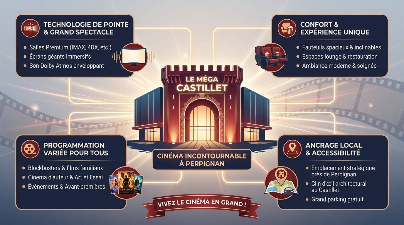 Découvrez le méga castillet : cinéma incontournable à perpignan 1 Horaires et programmation