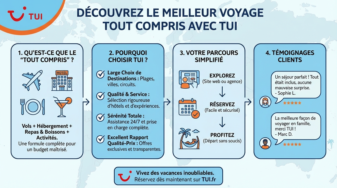 Découvrez le meilleur voyage tout compris avec TUI 1 Comment réserver votre séjour tout inclus ?