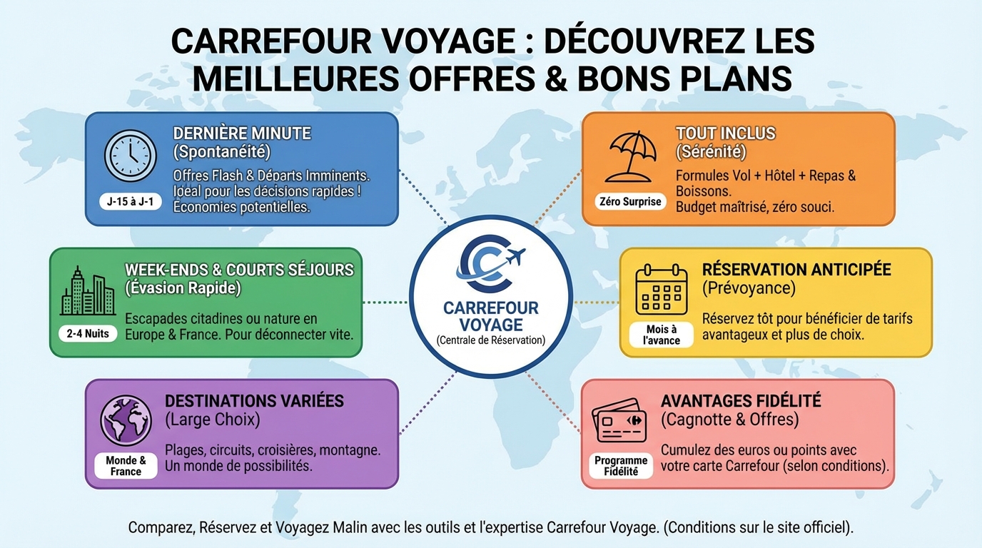 Découvrez les meilleures offres de carrefour voyage 1 Comment réserver un voyage ?