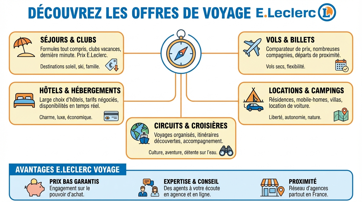 Découvrez les offres de voyage e. leclerc 1 Destinations populaires