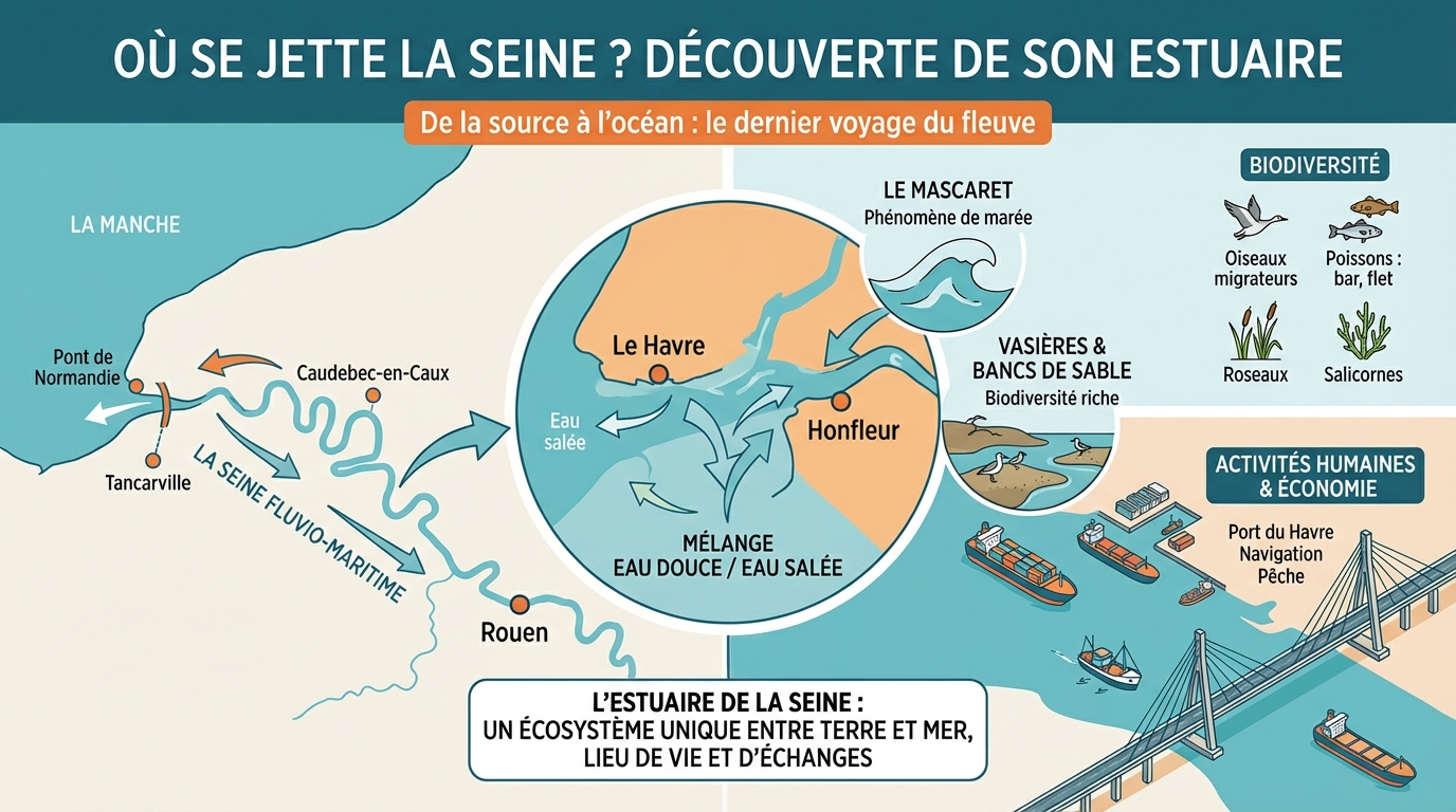 Où se jette la seine ? découverte de son estuaire 1 Le parcours de la Seine