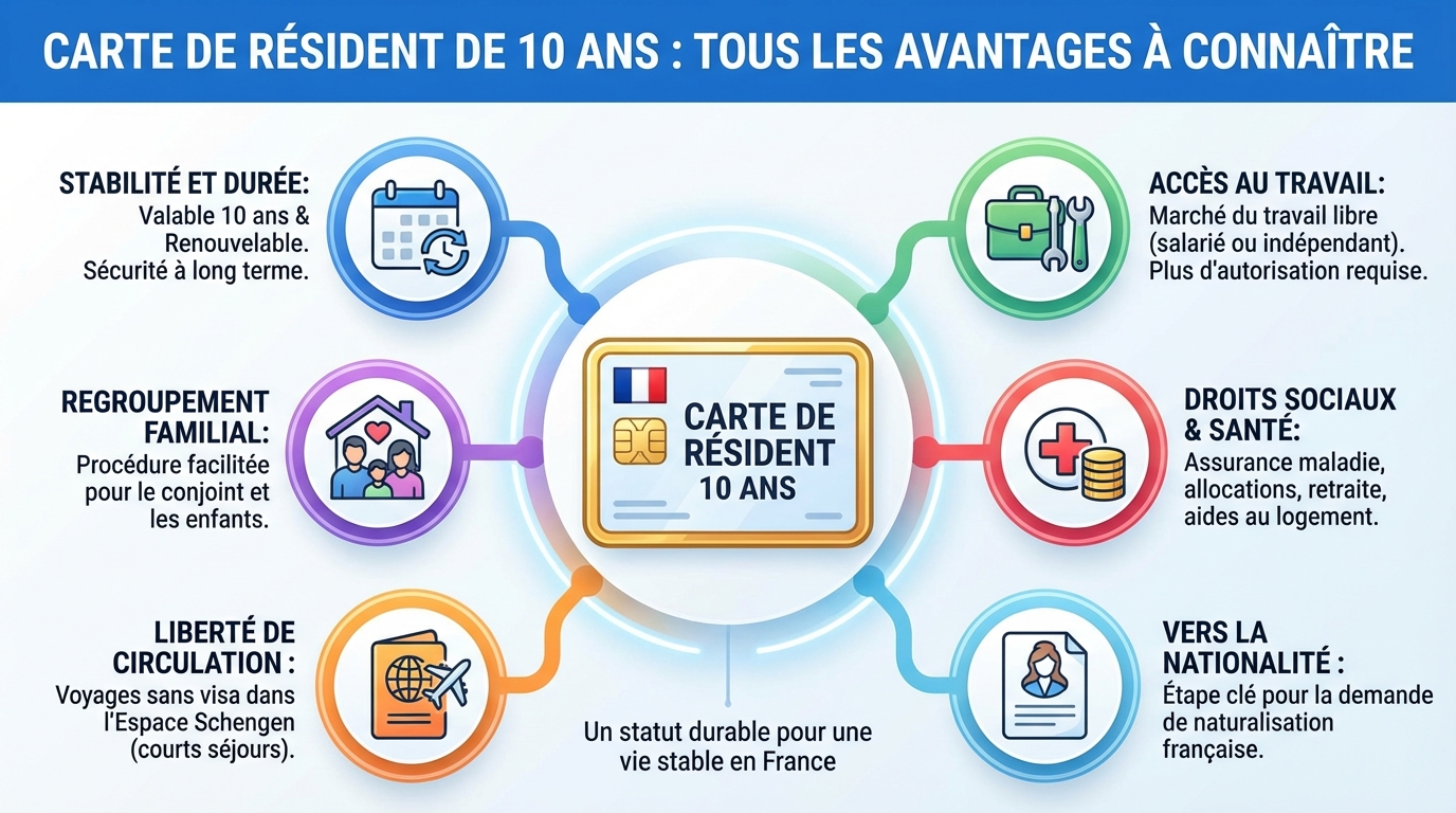 Conditions pour obtenir la carte de résident de 10 ans
